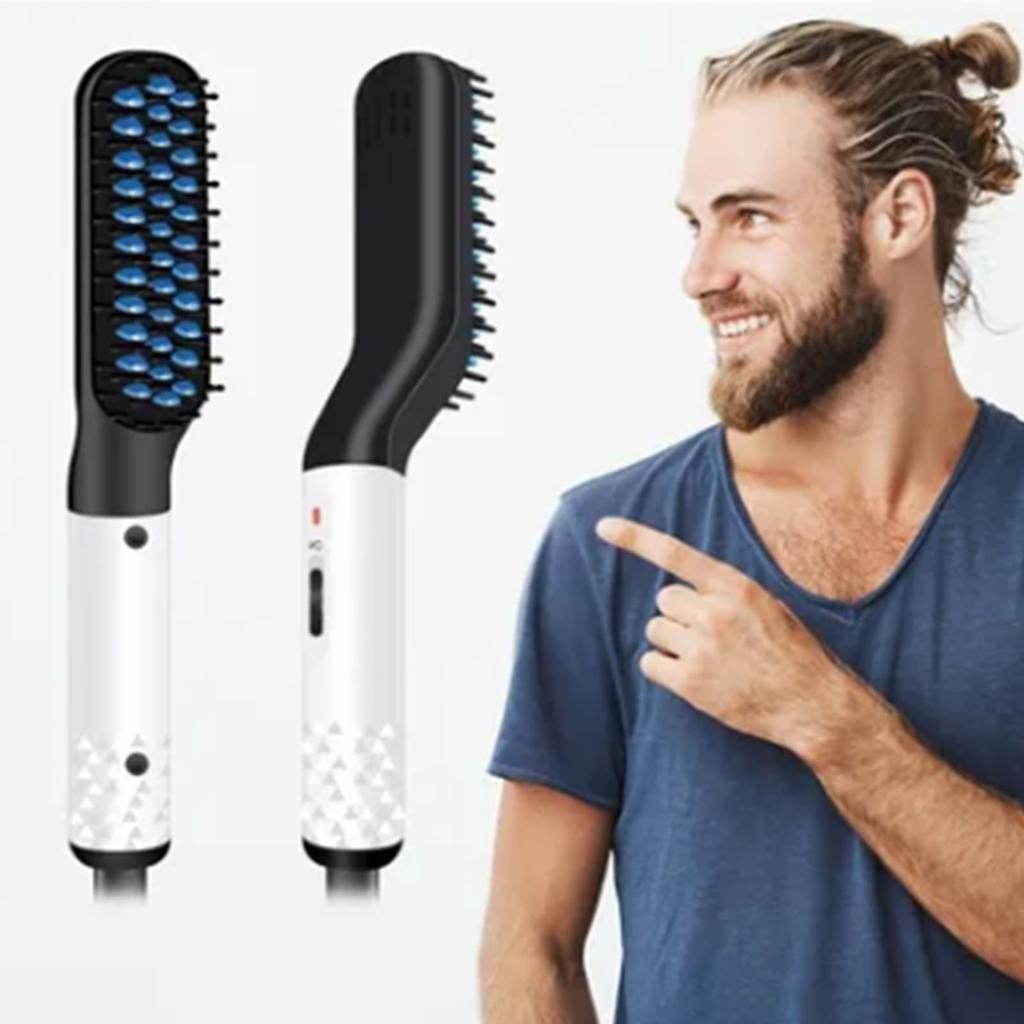 Electric Beard Straightener Brush PTC Heating Portable Compact ABS Nylon Men Hair Straightening Styling Comb