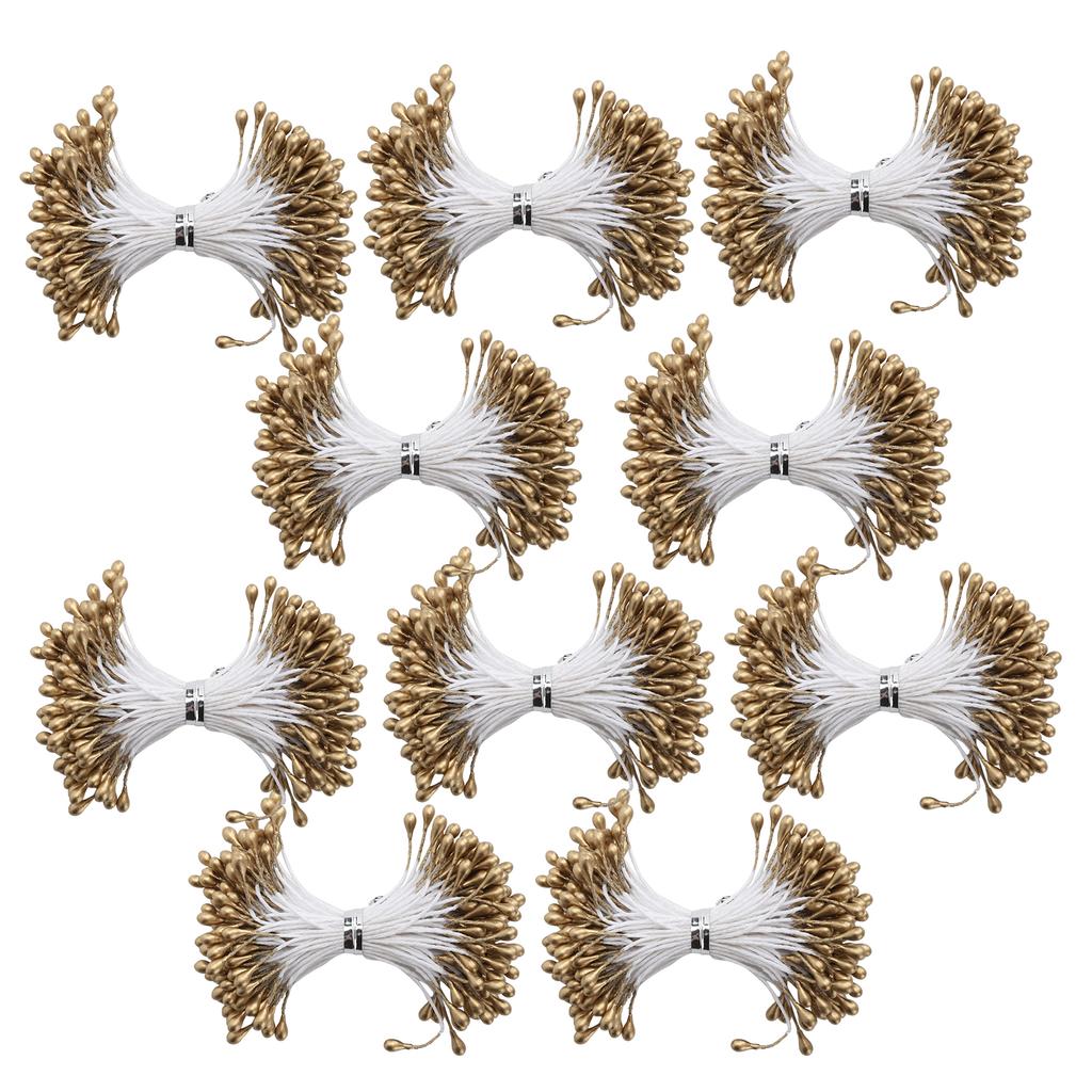 Perlové tyčinky Zlatý sádrový simulační dvoukoncový umělý kytice tvořící doplňky(3 mm(#6) 900)