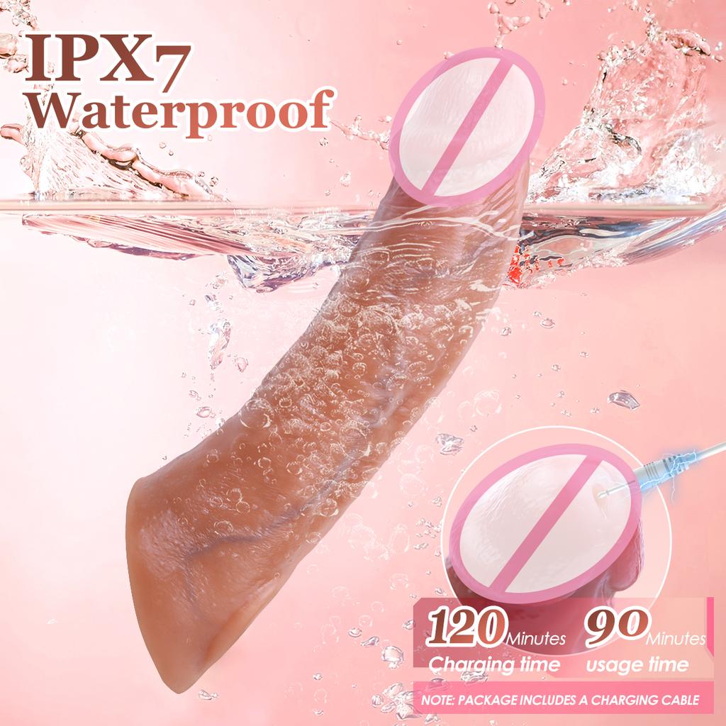 Male Wear Vibrator Penis Sleeve Realistic Penis Enlarger Thicken Cock Ring Sleeve Penis Extender Dildo Adult Sex Toys for Men