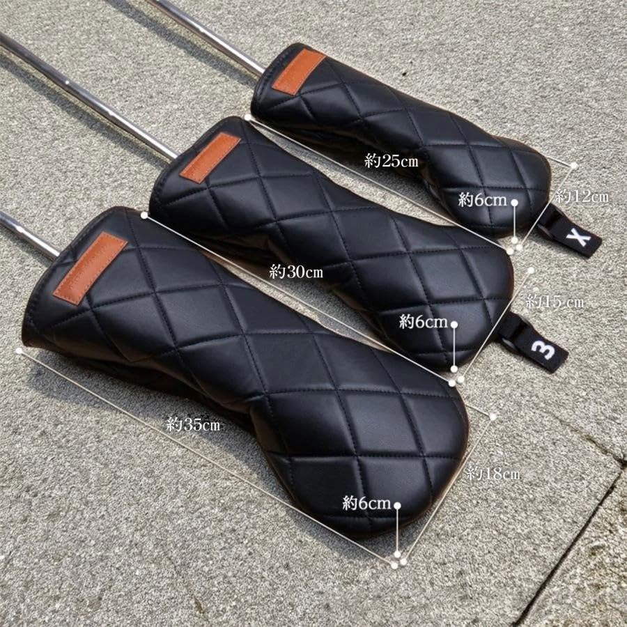 Waterproof Golf Headcover Set for and UT Fits 440cc and 460cc Solid Diamond Design 1 Black UT Drivers, Woods, Utilities, Clubs, Drivers, (Includes