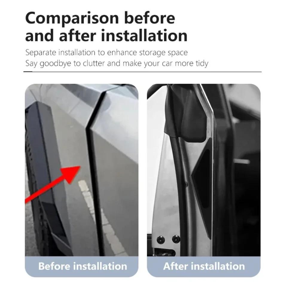 For Tesla Cybertruck 2025-2025 Hidden Silicone Door Handle Protectors - Anti-Fingerprint + Door Closer Function Car Accessories