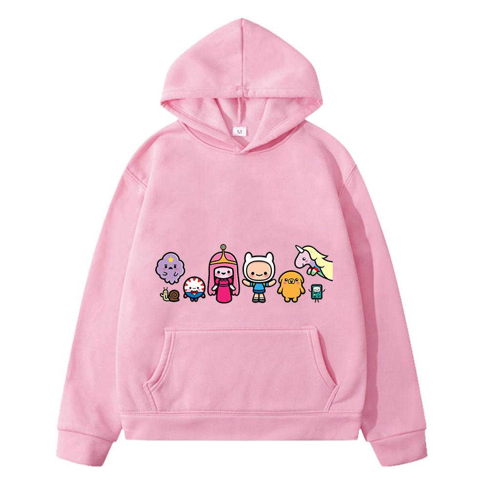 adventure time print anime hoodie Fleece sweatshirt boys pullover y2k sudadera Autumn jacket Kawaii hoodies kids clothes girls