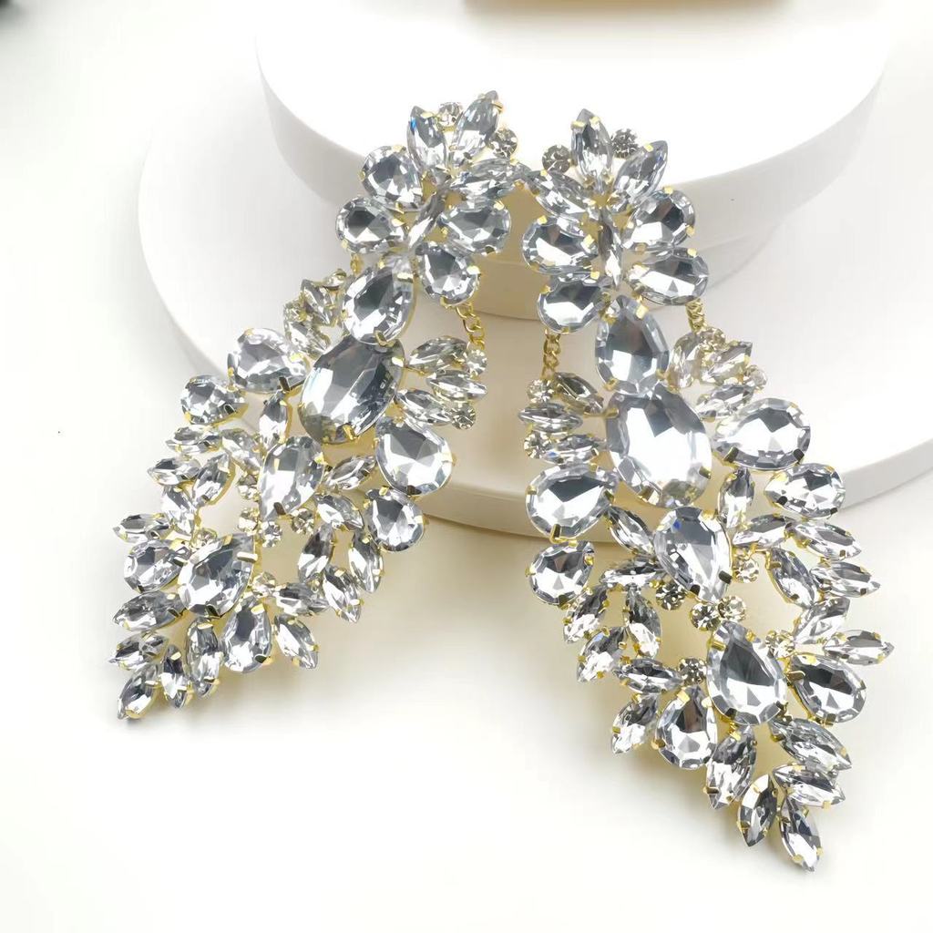 Geometric Water Diamond Earrings For Women Fashion Jewelry Gift For Spring