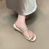 Huge Good-looking Slope Heel Thick-soled Silver Rhinestone Cool Slippers for Women's Summer Wear 2025 New with Skirt Cover Toe Sandals