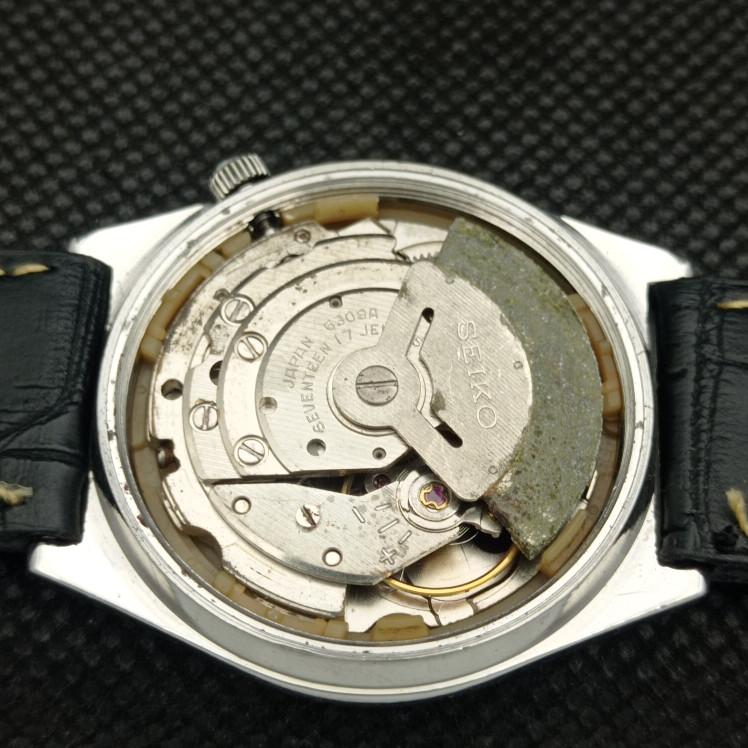 Gebrauchte Vintage-Armbanduhr Seiko 5 Automatik 6309A aus Japan, schwarz, Tag/Datum, a316812-2, SKU608i-a316812