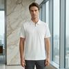 Men Quarter Zip Shirt Loose Fit Turndown Collar Short Sleeve Textured Shirt Casual Solid Color Golf Shirt for Office Daily Life Date