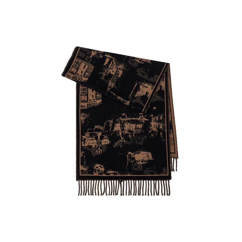 CEENIU Jacquard Landscape Imitation Cashmere Scarf