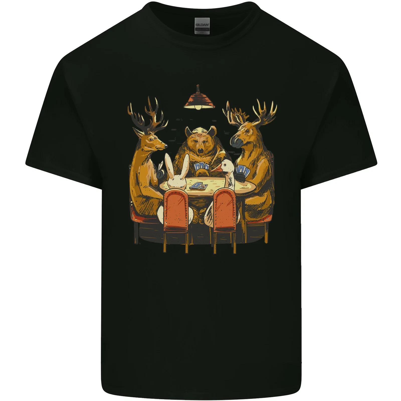 Animals Funny Wildlife Poker Game Cards Kids T-Shirt Childrens XL