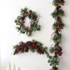 Artificial Red Berry Rattan Christmas Wall Hanging Decoration