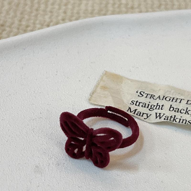 Modischer verstellbarer Retro-Partyschmuck für Damen Beflockter Ring Hase Bär Blume Geschenke