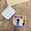Leakproof Watercolor Paint Palette Box with Lid 12 Well Travel Paint Case Metal Paint Container Acrylics Paint Box