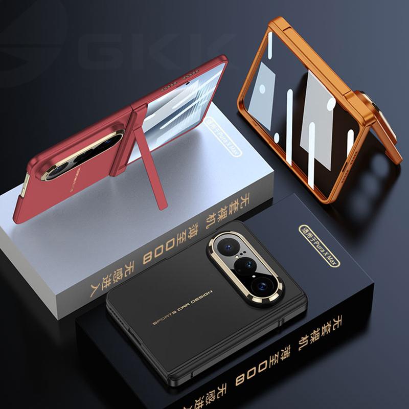 For Huawei Pura X Max Case Magnetic Hinge Stand All-included Screen Glass Protective Plastic Cover For Huawei Pura X Max Case