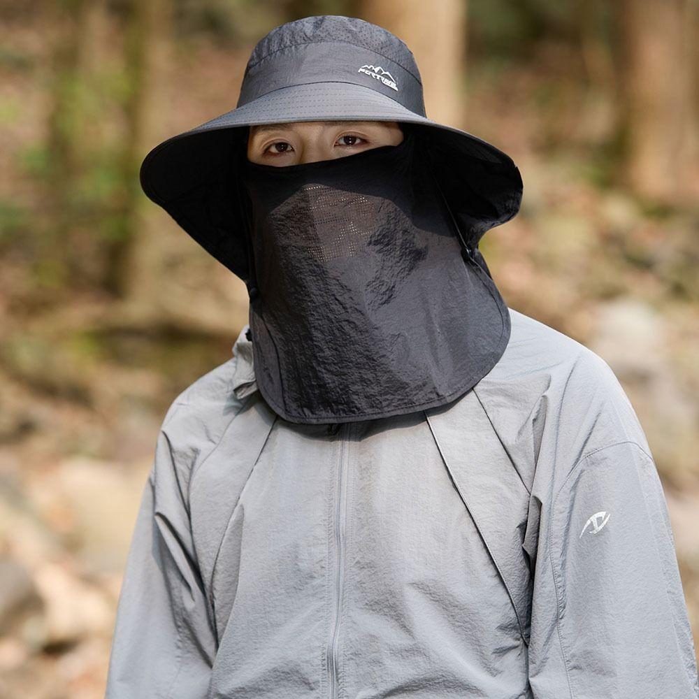 Removable Fisherman's Hat Sunscreen Face Mask Hat Fashion Male Sun Hats  Outdoor