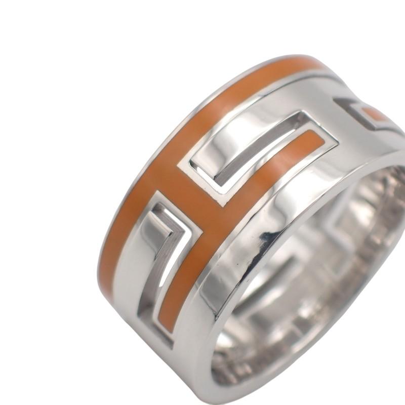 HERMES #15(JP Size) ring Orange Silver925 Women