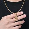 Cross Pendant Necklace for Men Boys,50/55/60cm Stainless Steel Collars Chokers,Christian Classic Chic Jewelry Gifts