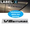 LABEL-X V8 Biturbo Skrift 3D Emblem Svart G63 S63 SL63 CL63 C63 CLS63 AMG