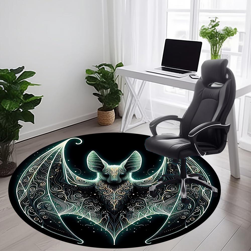 1 Stück Fledermausflügel Büro Runder Teppich, Matte Geeignet für Büro, Unter Bürostühlen Schlafzimmer Wohnzimmer Heimdekoration, Raumdeko