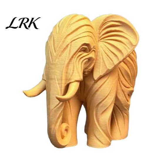 Modern Elephant Ornament 3D Printed Figurine, One-Piece Molding, Cute Simulated Figurine Model, Desktop for Home, Bookshelf Decoration Retro