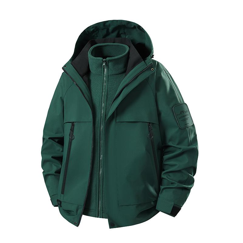 2025 Custom Logo Men's & Women's 3-in-1 Mountaineering Detachable Fleece Jacket Set