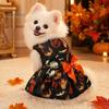 Halloween Hundekleid Lustiges Kleid, Kürbis Fledermaus Spinne Geist Aufdruck Haustier Kleines Outfit Bekleidung, Welpenrock mit Schleife für Hunde, Katzen Nicht kratzende Kleidung