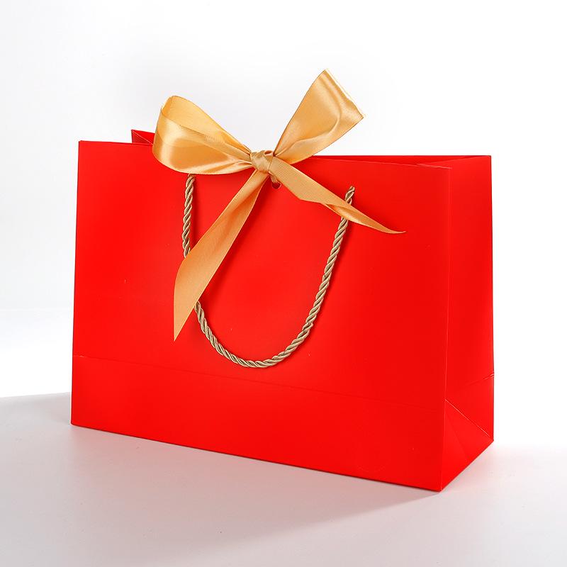 Handbag with Bow Ribbon - Gift, Shopping, and Makeup Paper Bag