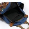 Vintage Color Block Backpack Ethnic Embroidery Shoulder Bag Large Capacity Backpack