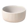 Embossed Vertical Pattern Deep Plate Retro Style Ceramic Bowl Plate Simple Tableware Plate Salad Bowl Round Vegetable Bowl Vegetable Plate