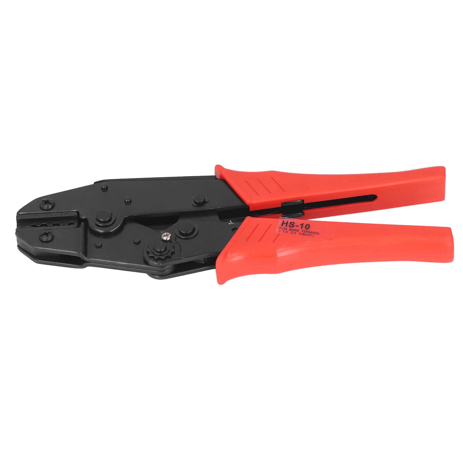 Wire Crimper Automatic Locking Ratchet Type Carbon Steel Material Compact Bare Terminal Electrical Pliers