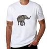 Grey Elephant With Trunk In The Air Tshirt Minimalist Casual Short Sleeve Top Tshirt