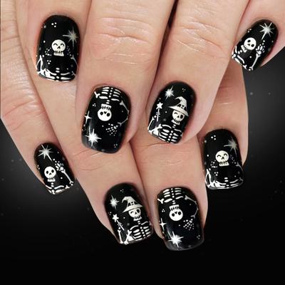 Halloween False Nail 24PCS Glittering Festival Fingernail Art Friendly For Party Costume