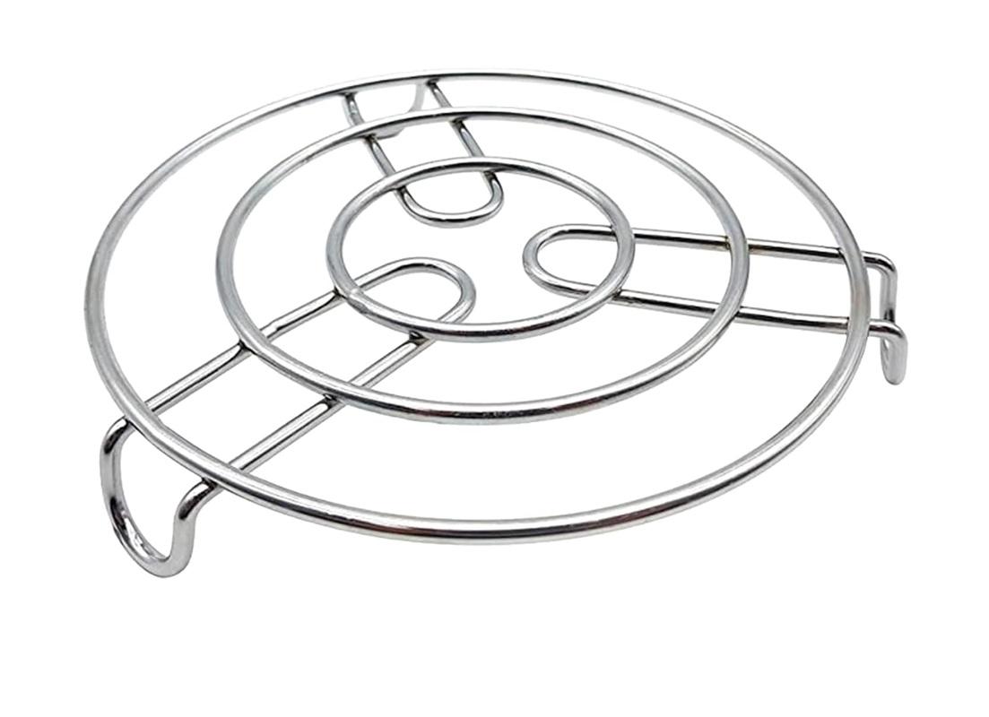 TreegoArt Stainless Steel Round Steamer Rack Kitchen Cooker Donga Stand For Home And Kitchen- 8 Inches Diameter серебряный
