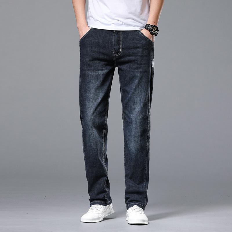 Straight Jeans Men's New Trendy Brand Casual Versatile Denim Trousers Summer Straight Loose Pants Summer