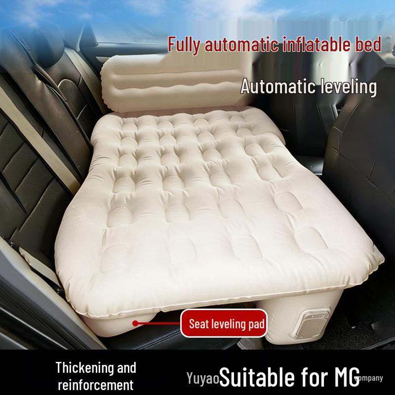 MG ES5 ONE Inflatable Car Rear Seat Mattress - Fully Automatic Leveling Sleeping Pad. Gray (Auto Inflate/Deflate + Leveling)
