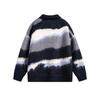 Unisex Retro Color Block Polo Collar Knit Sweater for Autumn/Winter