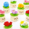 2 Pcs Miniature Dollhouse Flowers Mini Resin Potted Plant Figurine Tiny