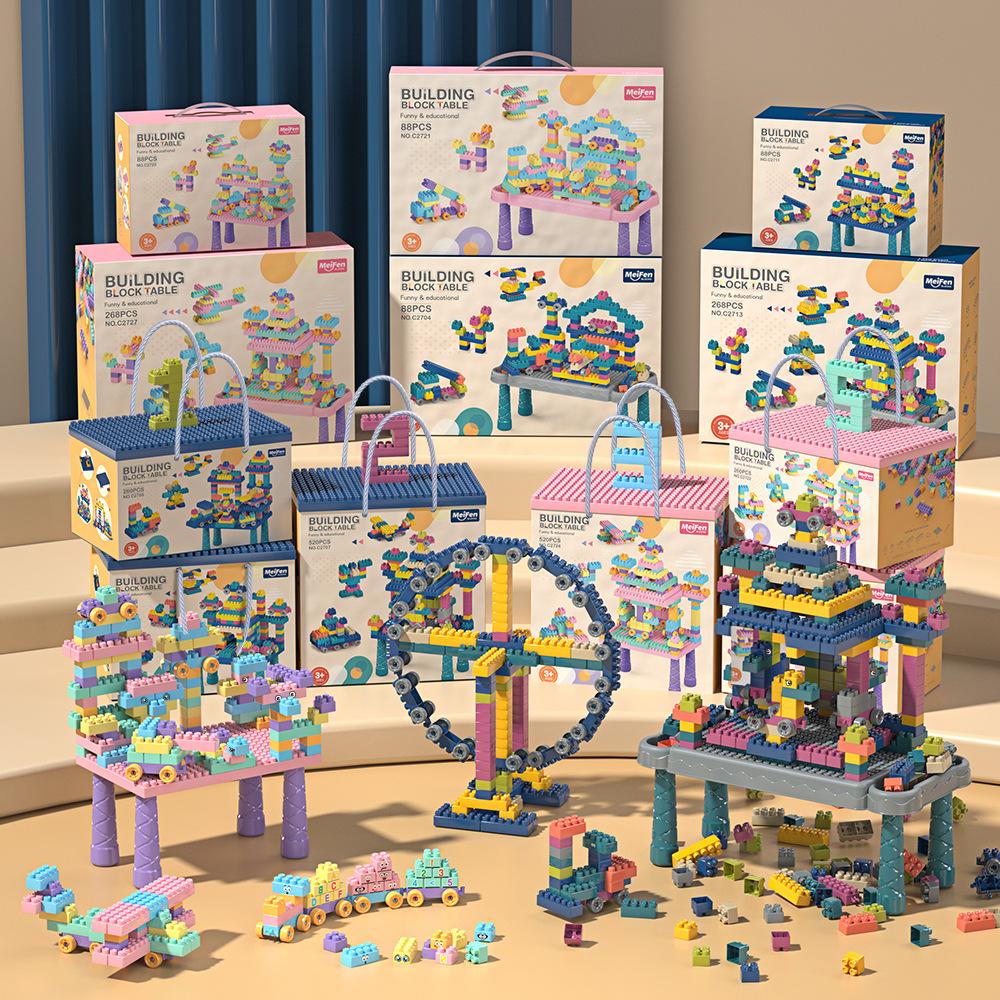 Children'S Building Block Table Set Diy Assembled Educational Toys