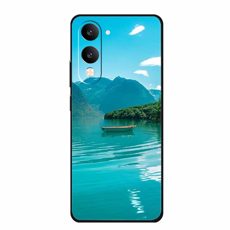 For Vivo Y29T Y29s Case Y 29 T S Coque Flowers Black Silicone Soft Back Cover For Vivo Y19s GT 5G iQOO Z10 Lite Phone Case Funda