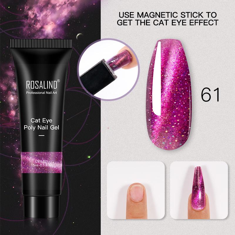 ROSALIND 10/15ML Gel Poli pentru Unghii Semipermanent UV Cristal Acrilic Lichid Extensie deget Vopsea Hibrid Bază Top Coat Gel Poli pentru Unghii