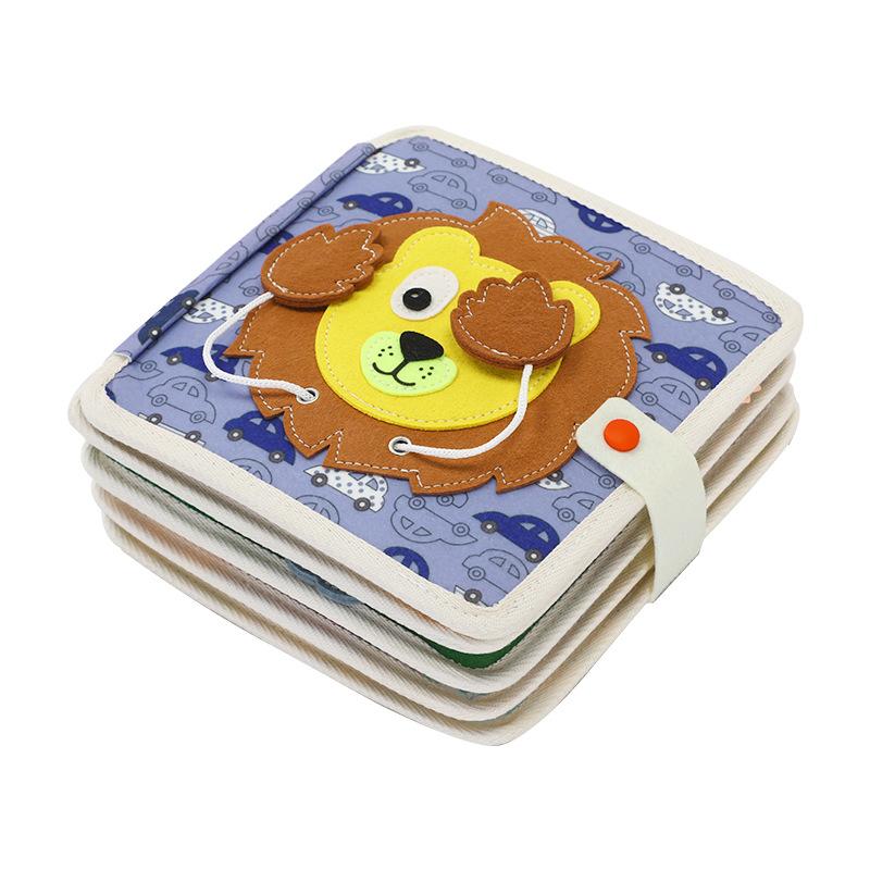 Montessori Early Education Cartoon Felt Cloth Book Children'S Quiet Busy Animal Book Development Intellectual Enlightenment 3D Three-Dimensional