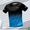 Men's T-shirt Outdoor Sports Running T-shirts Letter Gradient Pattern 3D Printing T Shirts Quick Drying Short Sleeve Top