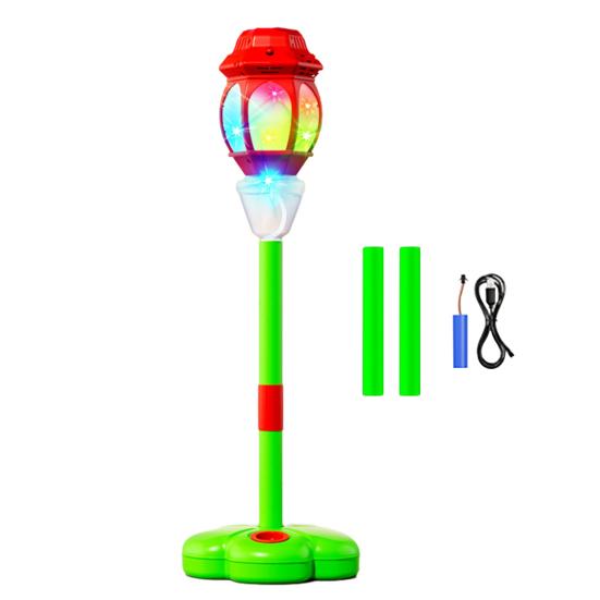 Automatic Bubble Machine for Kids Bubble Blower with Lights And Music Adjustable Height 17-38 Inches Vertical Bubble Tower Stand Hands-Free Bubble красный