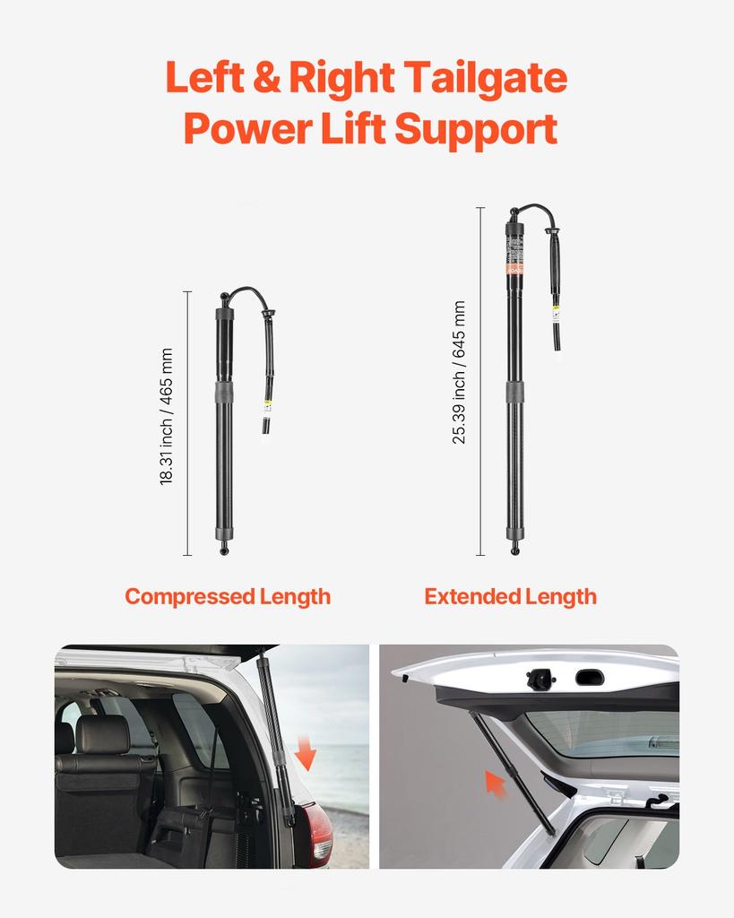 VEVOR Rear Left & Right Tailgate Power Lift Support, Compatible with 2014-2019 TOYOTA Highlander