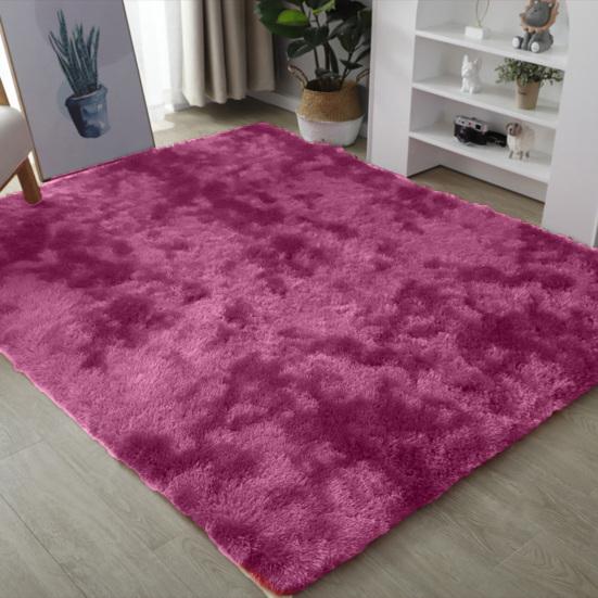 Long Plush Tie-Dye Area Rug Modern Star Non-slip Machine Washable Living Room