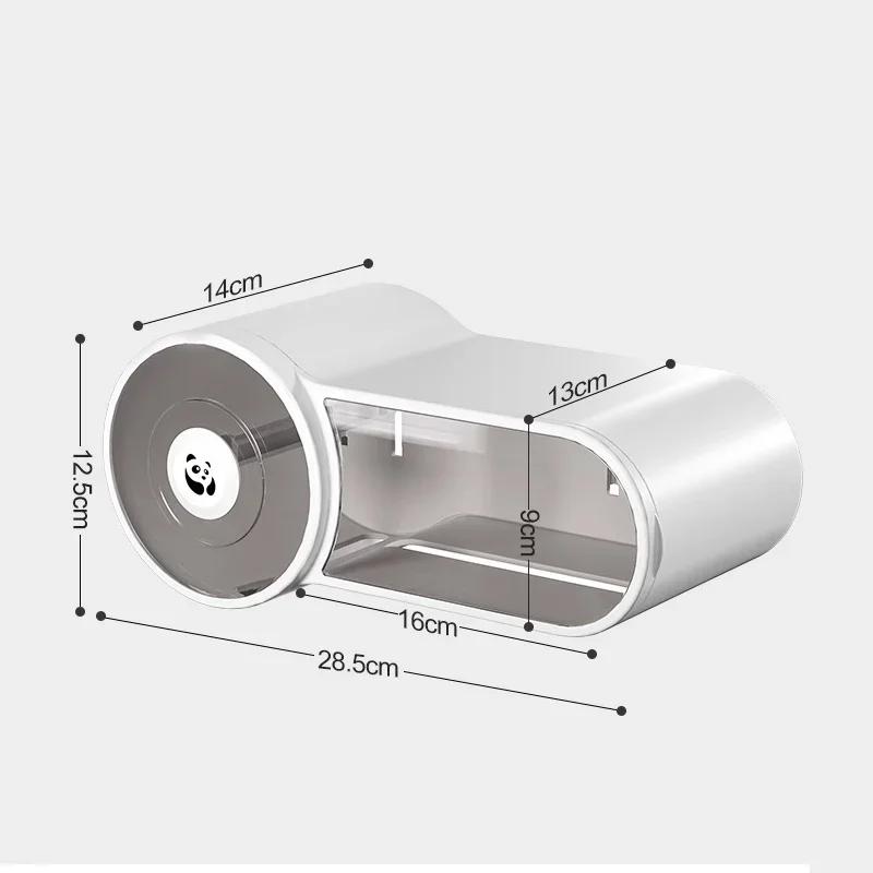 Wall Mounted Paper Roll Holder Toilet Tissue Box Toilet Waterproof Paper Storage Box Toilet Paper Punching Free Storage Rack белый