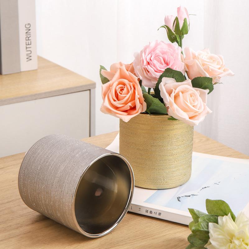 INS Severský Jednoduchý Rovný Kulatý Sukulentní Keramický Malý Květináč Domácí Stolní Řemeslné Ozdoby Velkoobchodní Množství