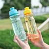 Large Capacity Portable Press Flip Cover Sports Cup With Handle And Wrist Strap For Outdoor Hiking Running BPA Free Plastic Water Bottle