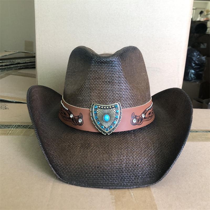 Western Cowboy Rose Red Love Accessories Thickened Summer Cowboy Hat Sun Hat 2025 New Knight Hat Cowboy Men and Women