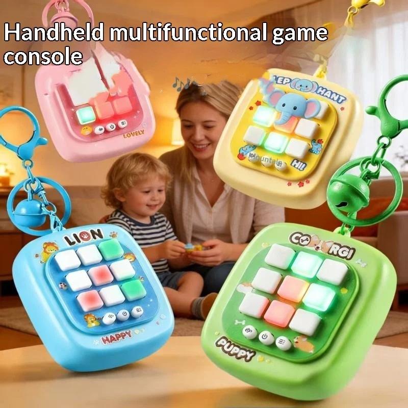 4 in 1 Electronic Tic Tac Toe Game Keychain Portable Interactive Puzzle Toy Suitable for Kids Adults All Ages