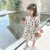 Girls Summer Chiffon Polka Dot Puff Sleeve Princess Dress Cute Baby Girl Party Dress
