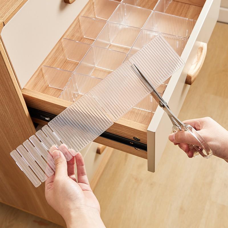 Transparent Adjustable Plastic Drawer Divider - Cuttable Storage Organizer Board